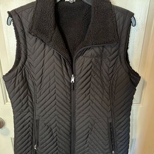 Black Quilted Vest with Fleece Lining